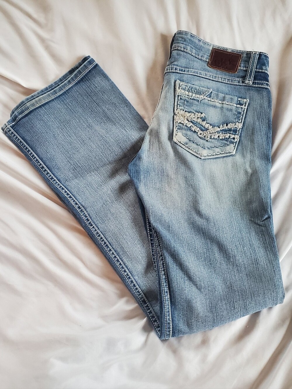 BKE Stella Distressed Stretch Bootcut Women's Jeans, Sz 28x33-1/2 (W31/L34)